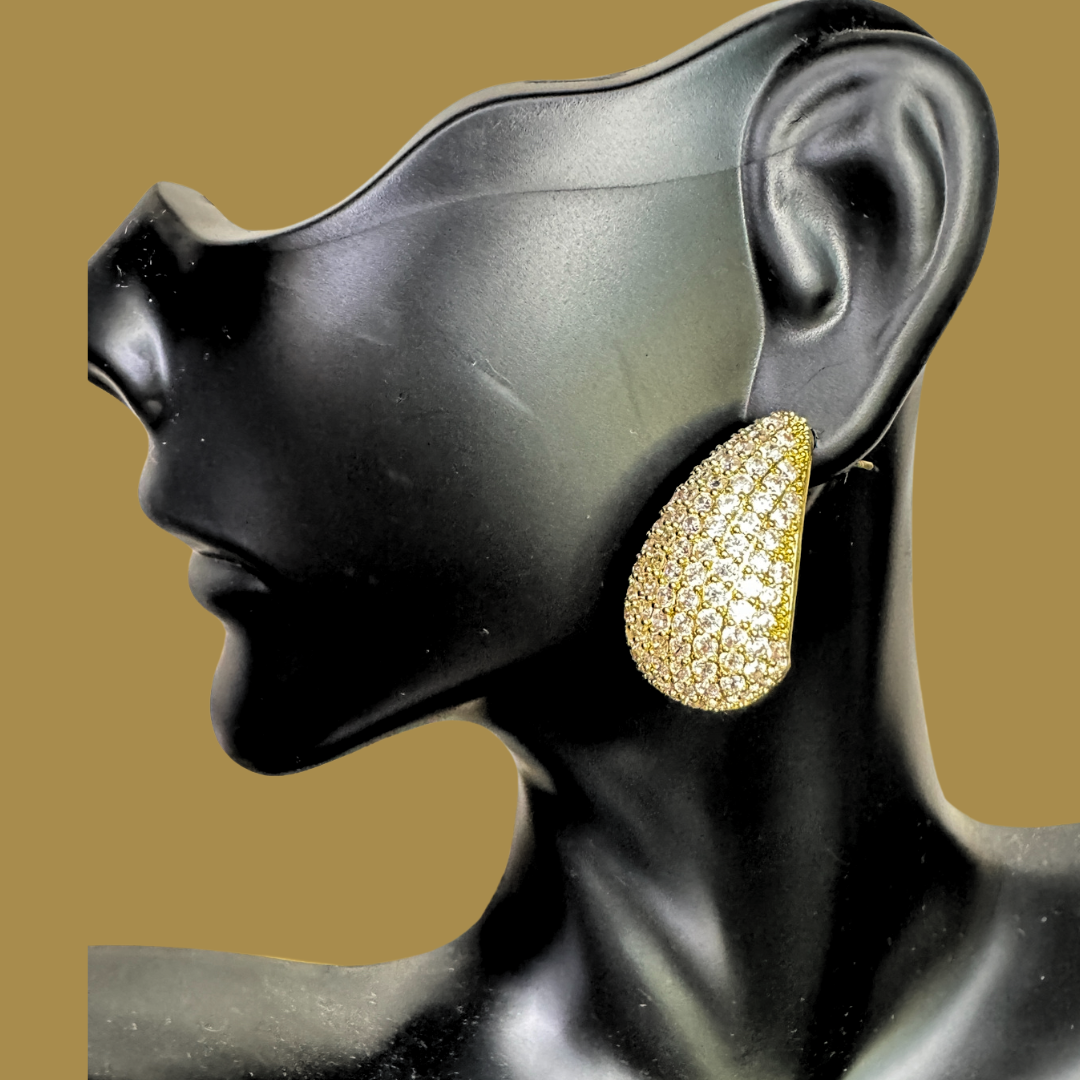DazzleDrops: Luxury Rhinestone Elegance- Gold