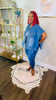 Denim Draped Cape Jacket