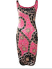 Load image into Gallery viewer, Chic Noir &amp; Blush Chain Print Bodycon Dress