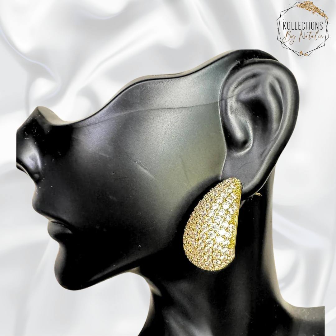 DazzleDrops: Luxury Rhinestone Elegance- Gold