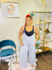 Chic Charcoal Palazzo Suspender Jumpsuit