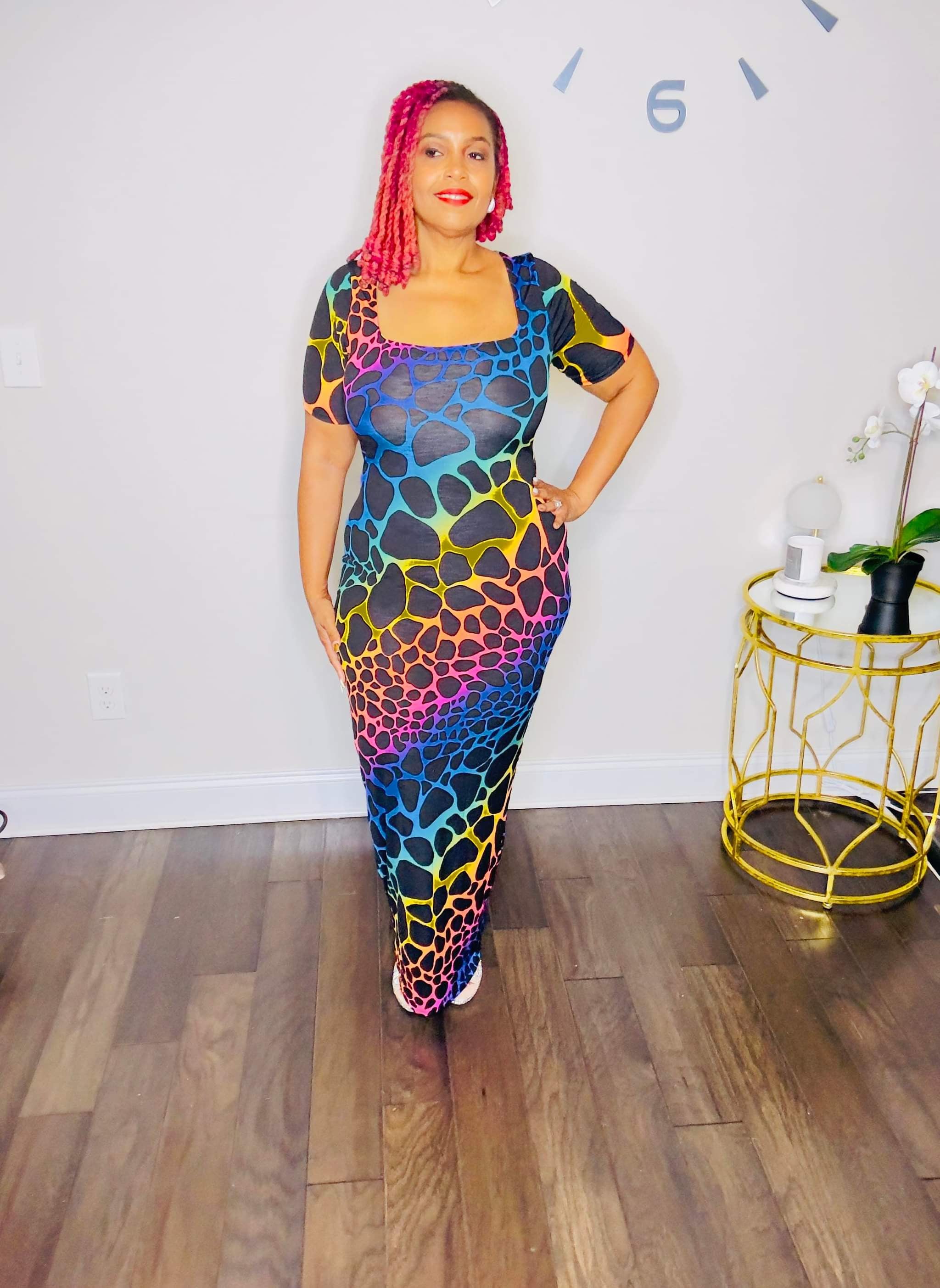 Fierce Grace: Black Animal Print Maxi (Plus Size)