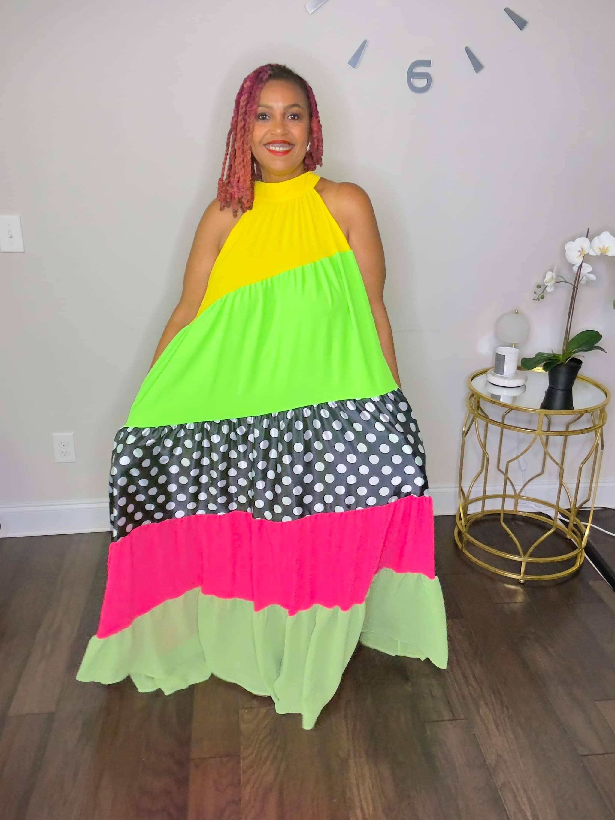 Polka Dot Perfection: Multi-Color Maxi Dress