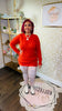 Load image into Gallery viewer, Rustic Warmth: Women&#39;s Orange Sweater