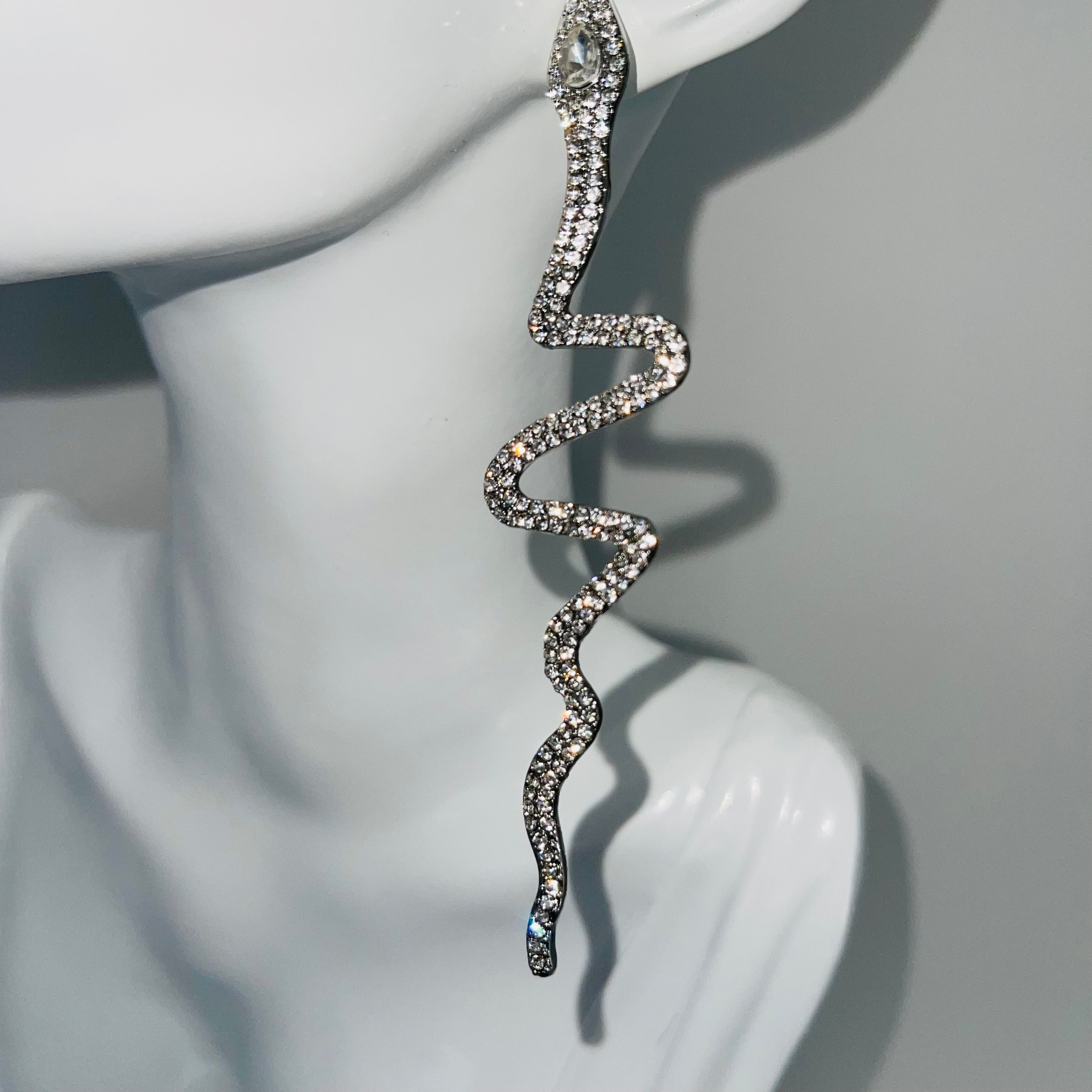 Serpentine Elegance Rhinestone Earrings